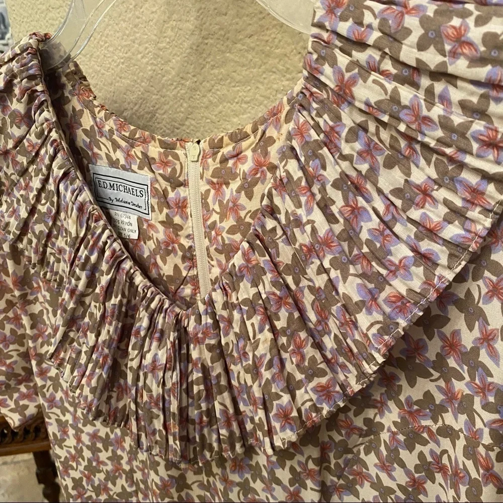 Vintage E.D. MICHAELS Floral Cottage Core Maxi Dress Size 5/6